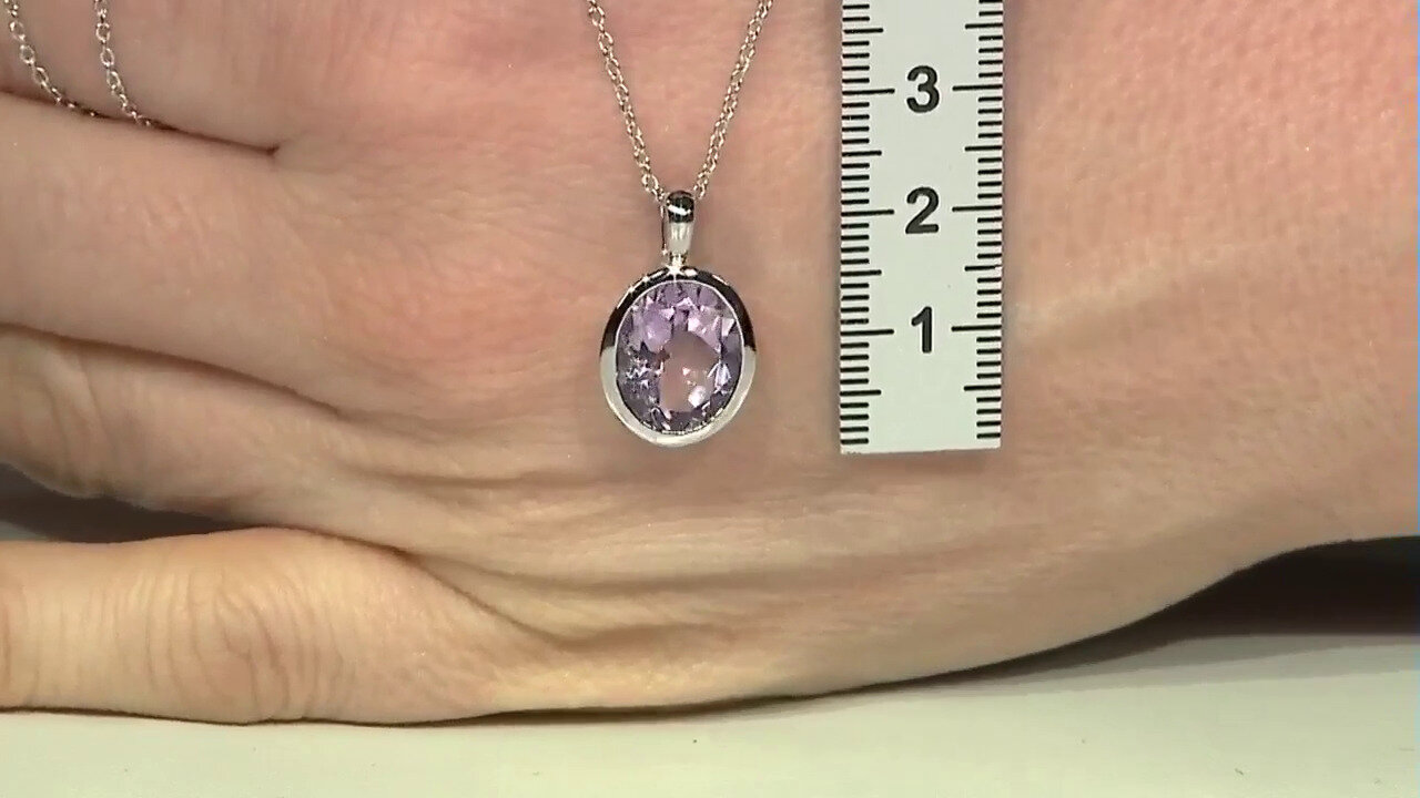 Video Zilveren halsketting met een lavendel amethist