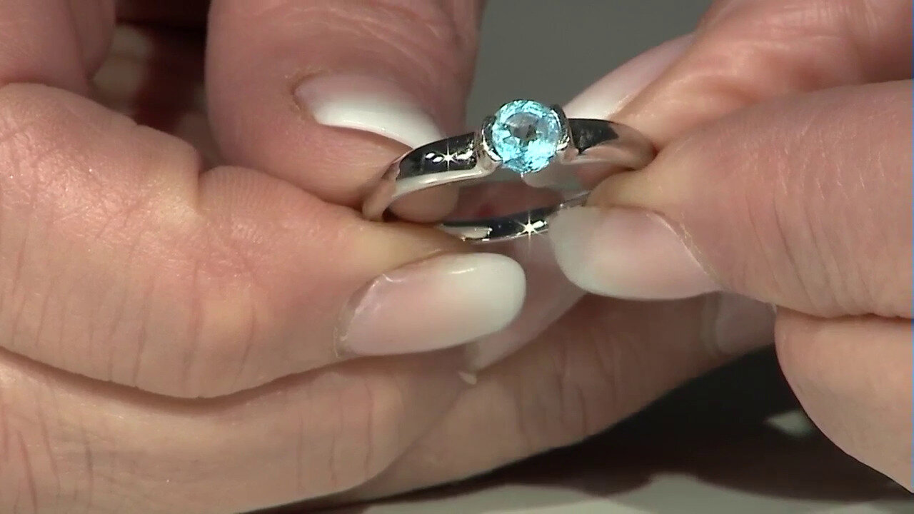 Video Bague en argent et Topaze bleu Suisse