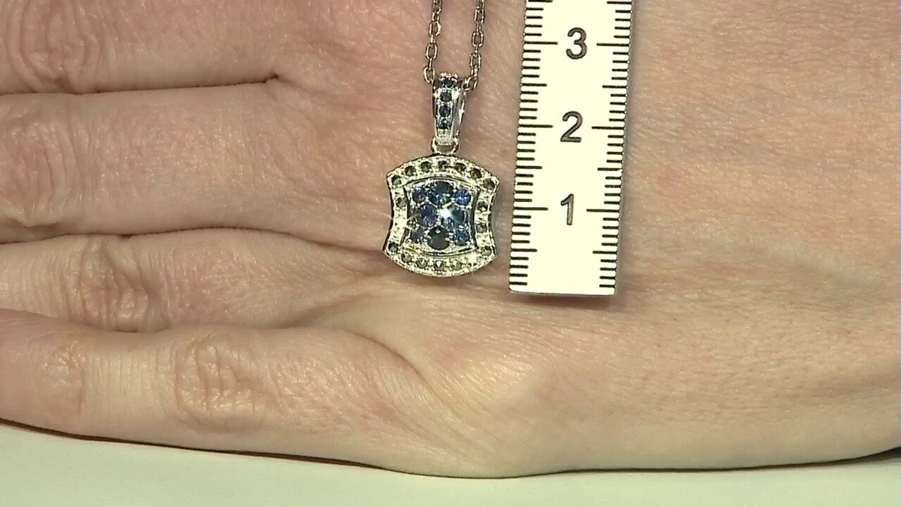 Video Blue Sapphire Silver Pendant (Annette classic)