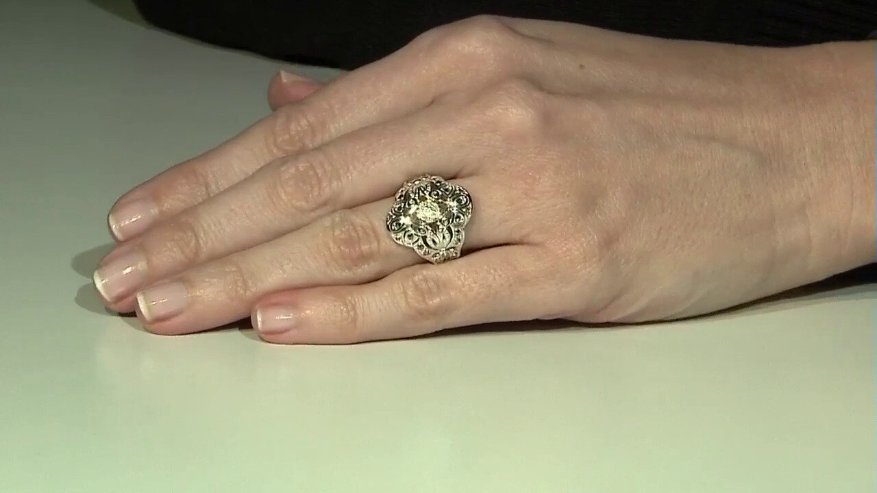 Video Zilveren ring met marcasieten (Annette classic)