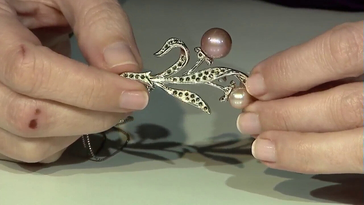 Video Ming Pearl Silver Brooch (Annette classic)