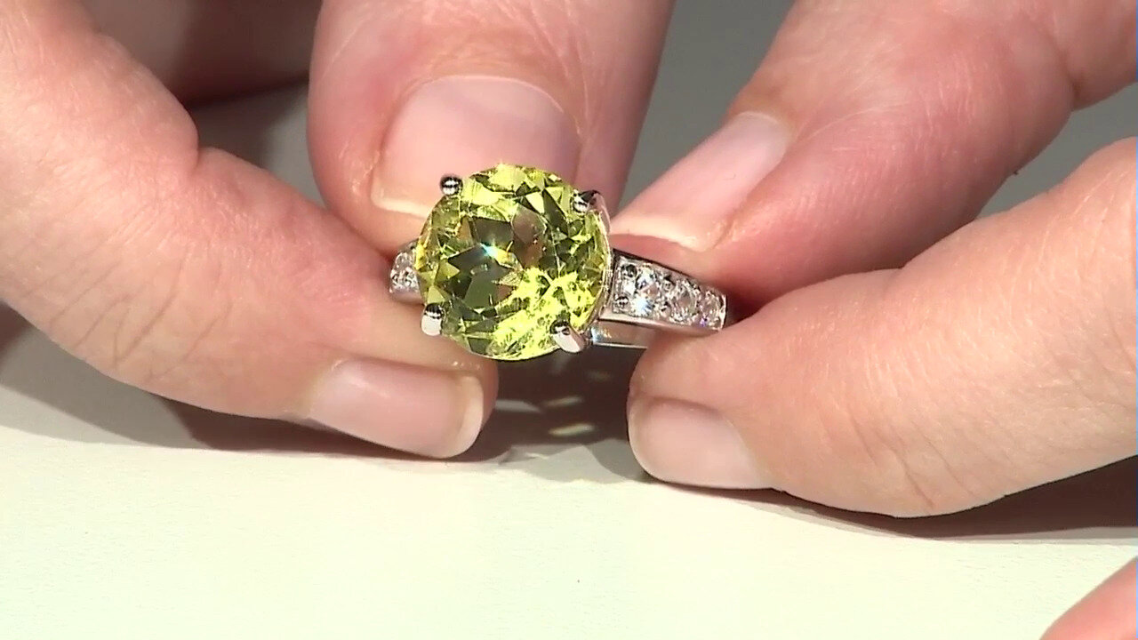 Video Zilveren ring met een limoen citrien