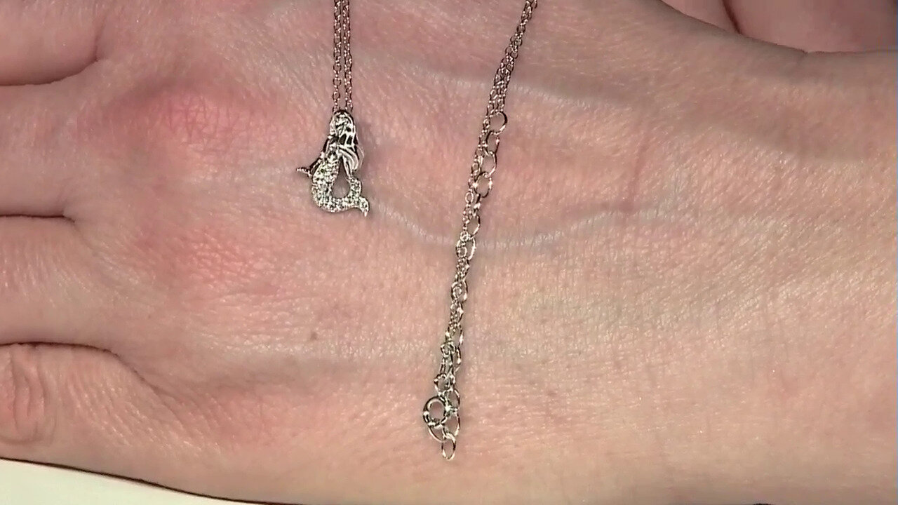 Video Zilveren halsketting met witte topaasstenen