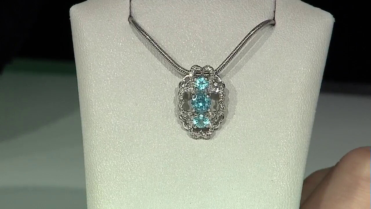 Video Blue Apatite Silver Pendant