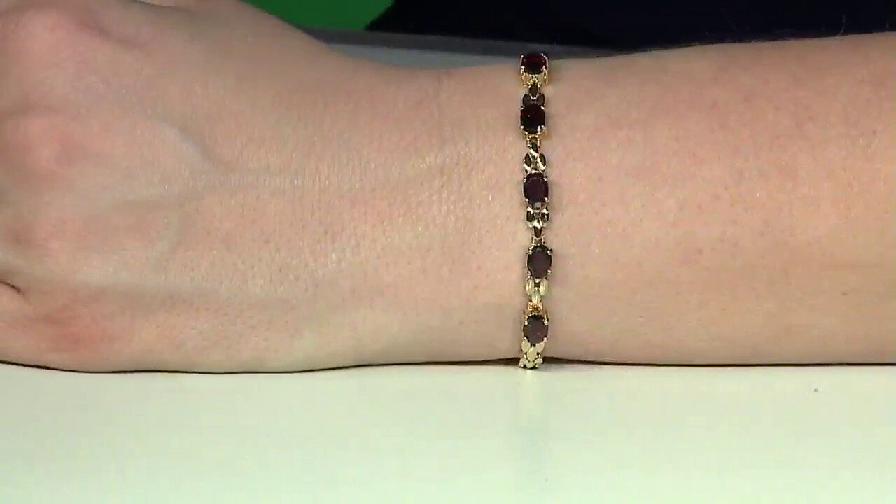 Video Zilveren armband met Rode Granaten