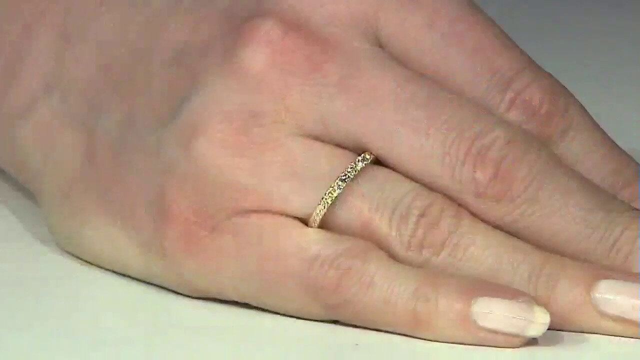 Video Gouden ring met VS2 bruine diamanten