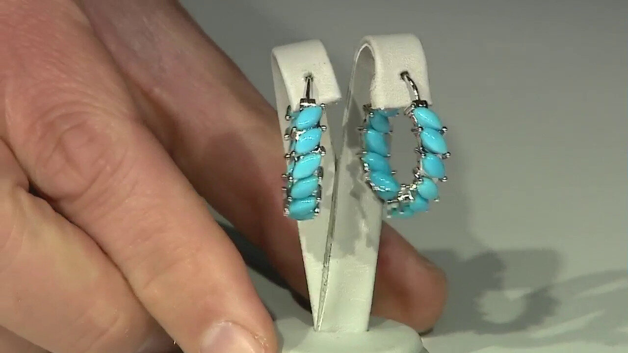 Video Boucles d'oreilles en argent et Turquoise Sleeping Beauty