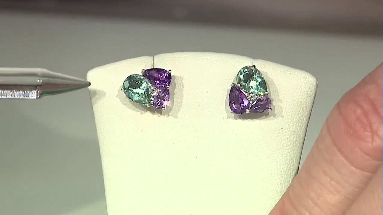 Video Braldu Fluorite Silver Earrings