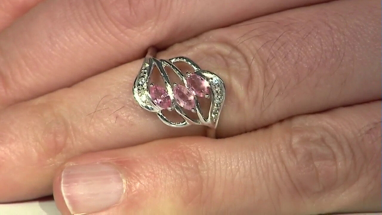 Video Padparadscha Sapphire Silver Ring