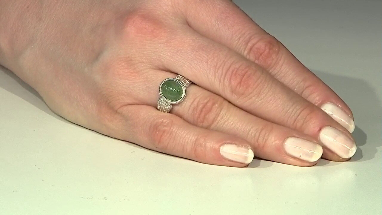 Video Zilveren ring met een Groene Aventurijn