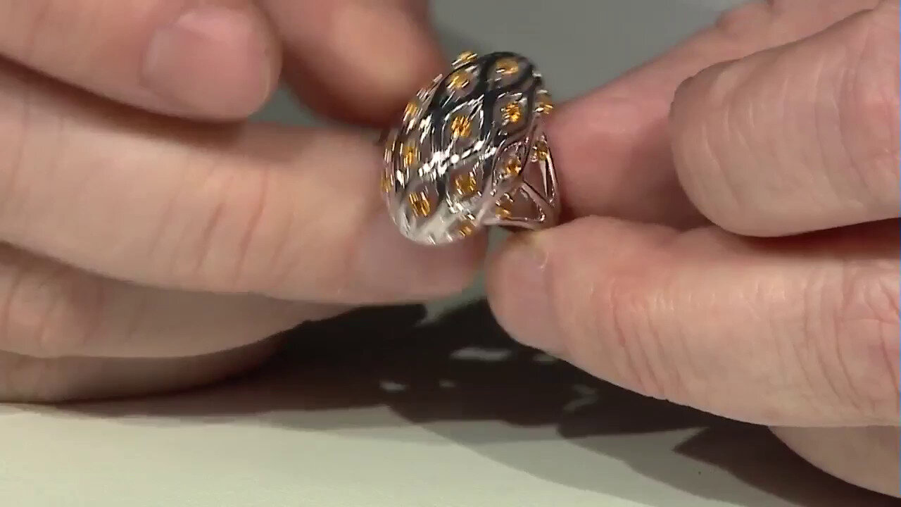 Video Zilveren ring met citrienstenen