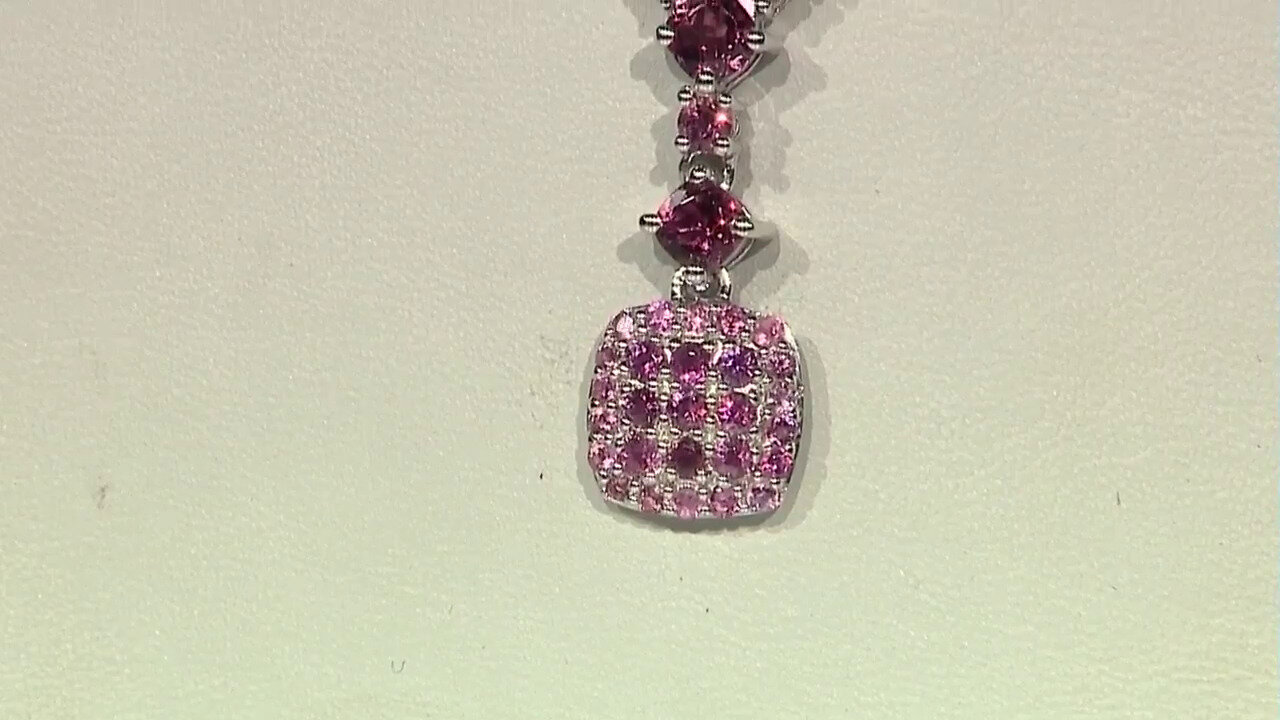 Video Pink Tourmaline Silver Necklace