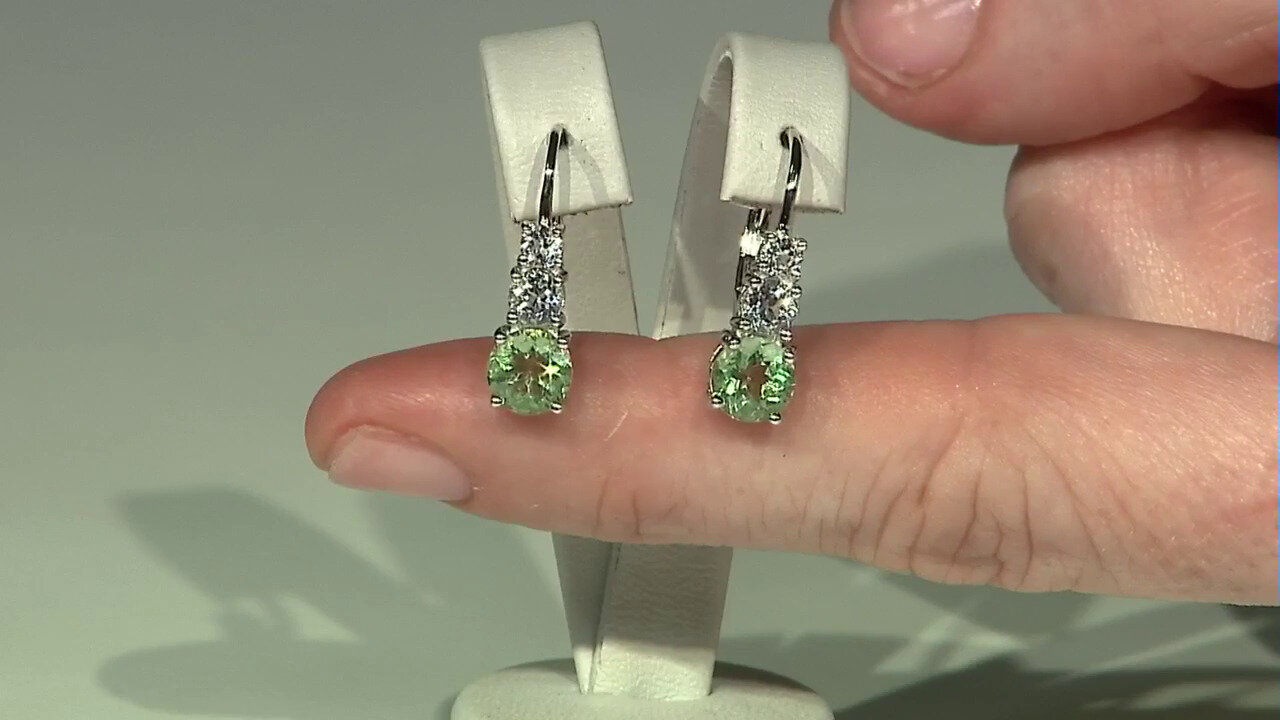 Video Green Fluorite Silver Earrings