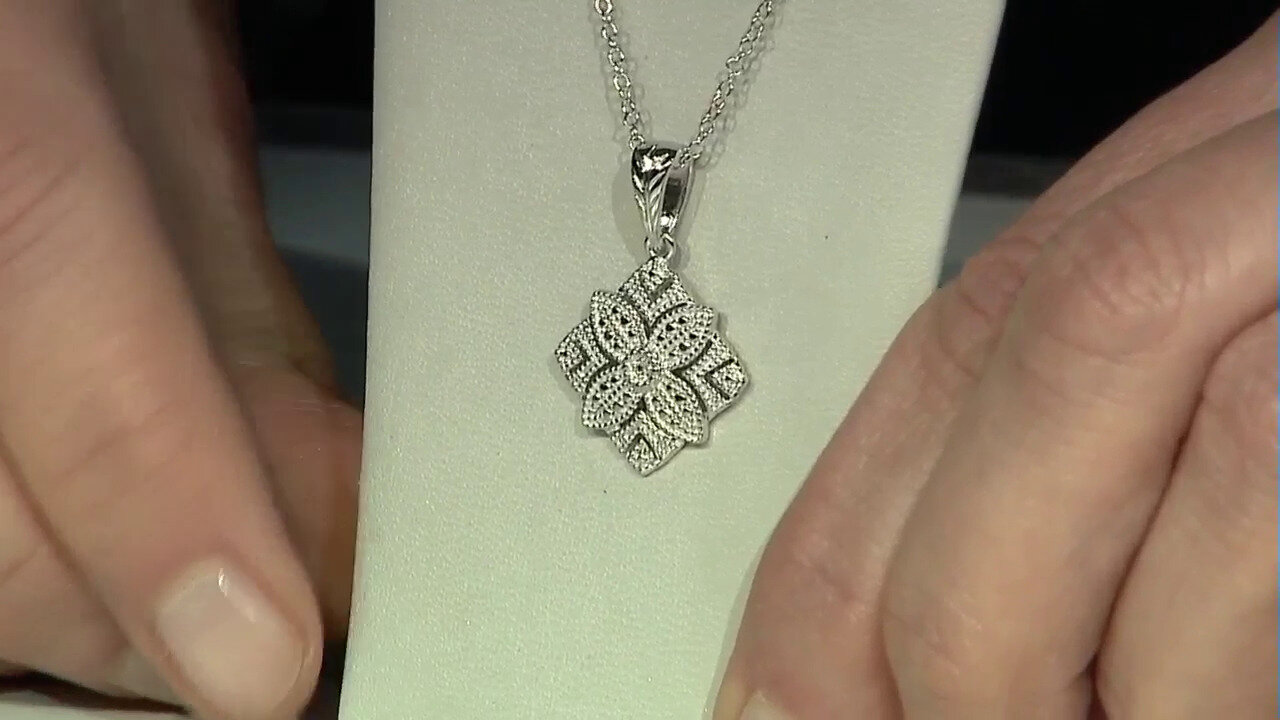 Video Zilveren halsketting met een I3 (I) Diamant