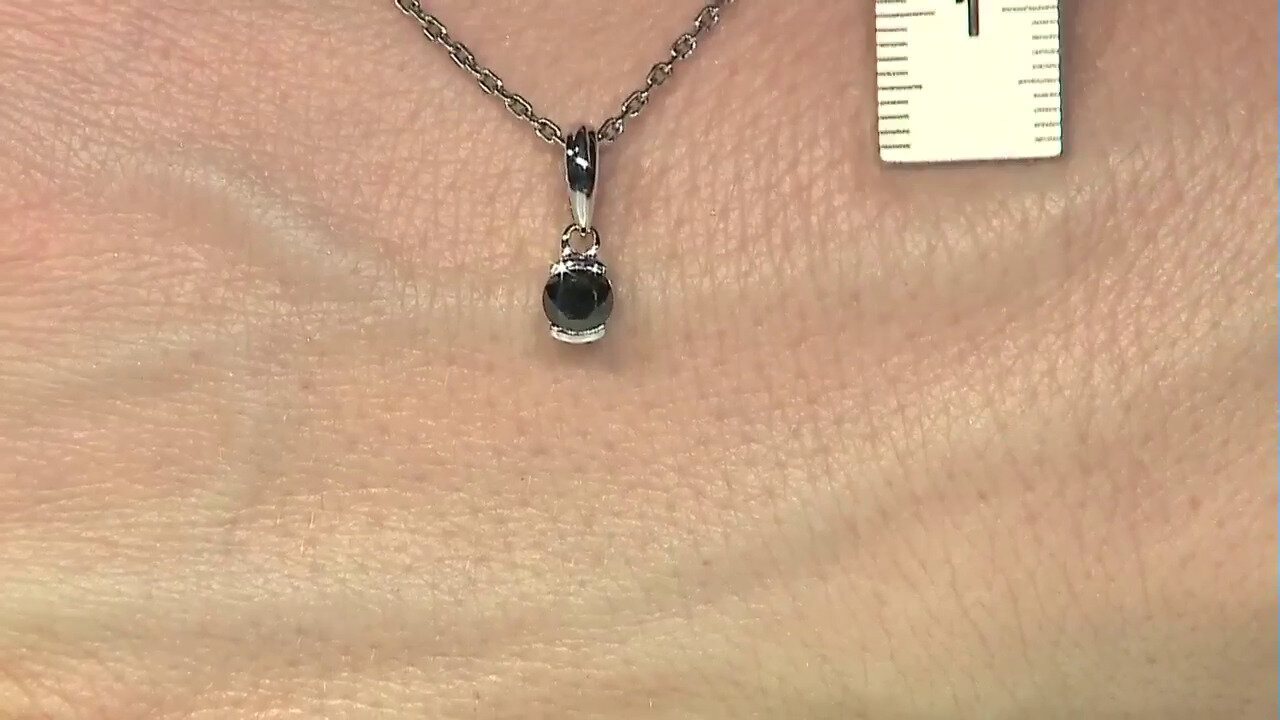 Video Schwarzer Diamant-Silberanhänger