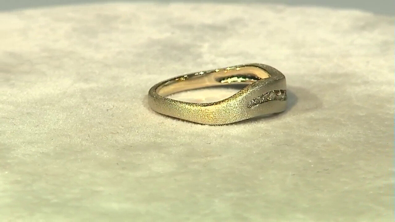 Video Zilveren ring met I2 Champagne Diamanten