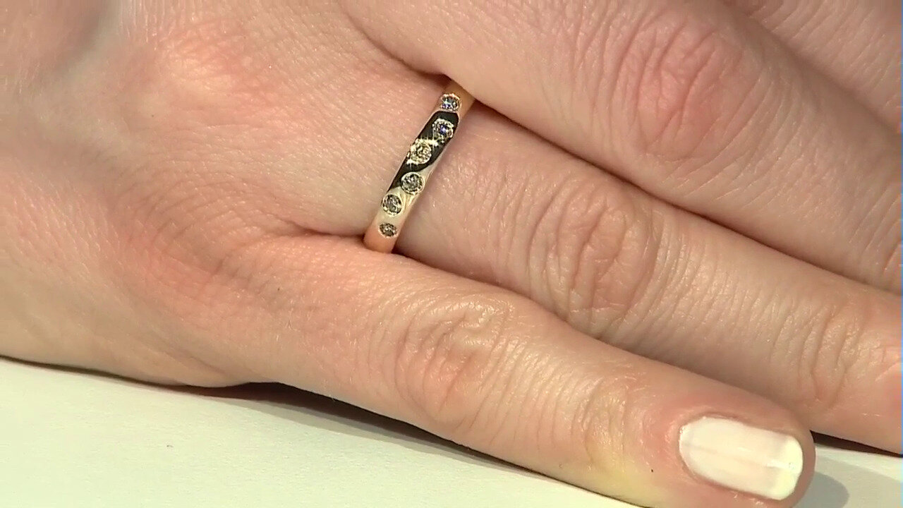 Video Gouden ring met SI1 Chocolade Diamanten