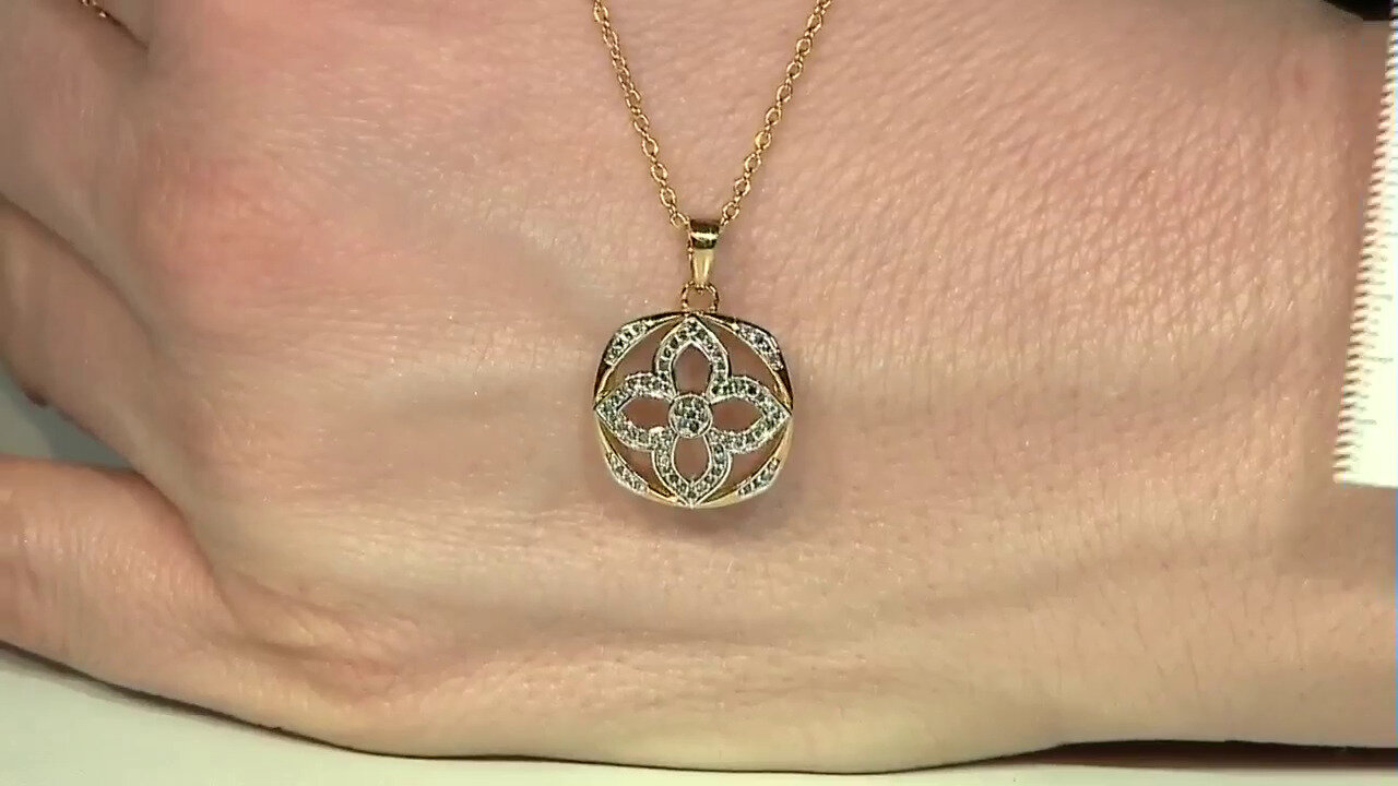 Video Zilveren halsketting met I3 Bruine Diamanten