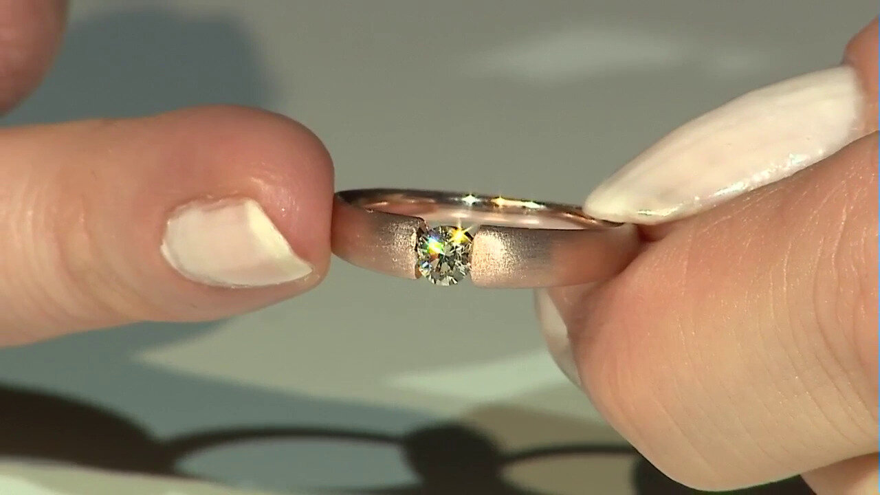 Video Gouden ring met een VS2 bruine diamant