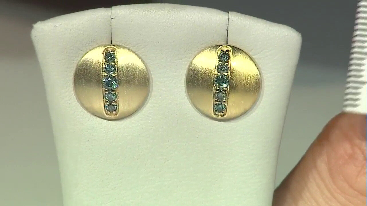 Video I2 Blue Diamond Silver Earrings