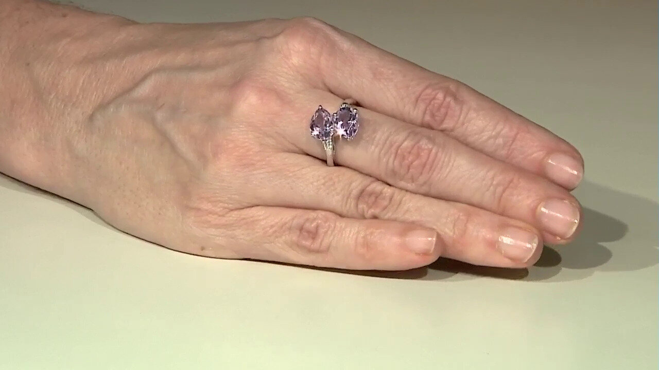 Video Zilveren ring met lavendel amethisten
