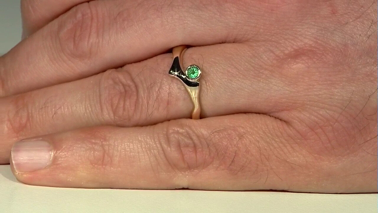 Video 9K Russian Emerald Gold Ring (de Melo)