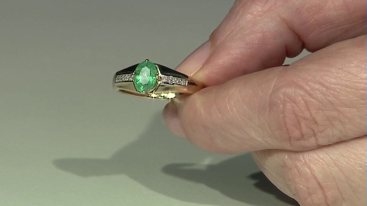 Video 9K Colombian Emerald Gold Ring