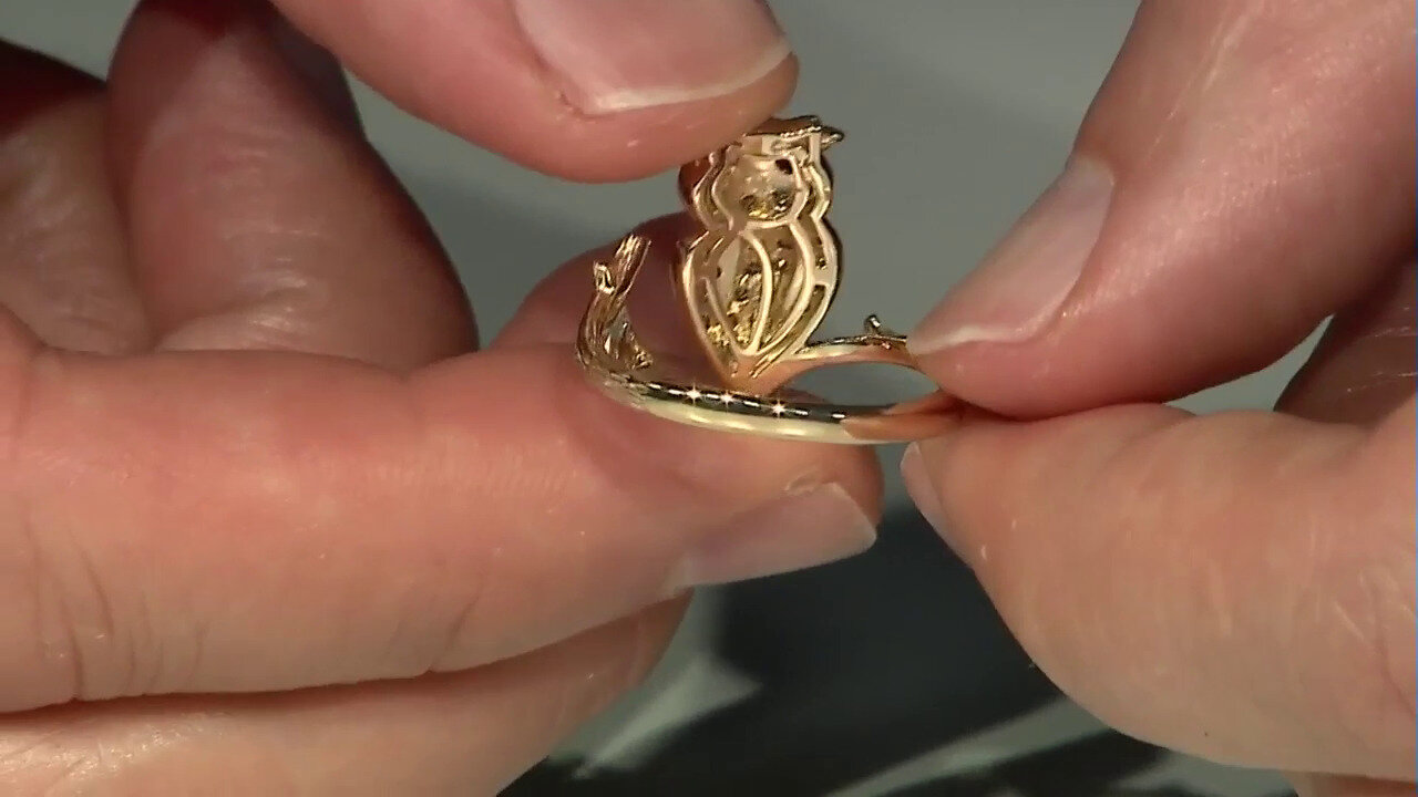 Video Anello in oro con Rubino Mozambico AAA (Smithsonian)