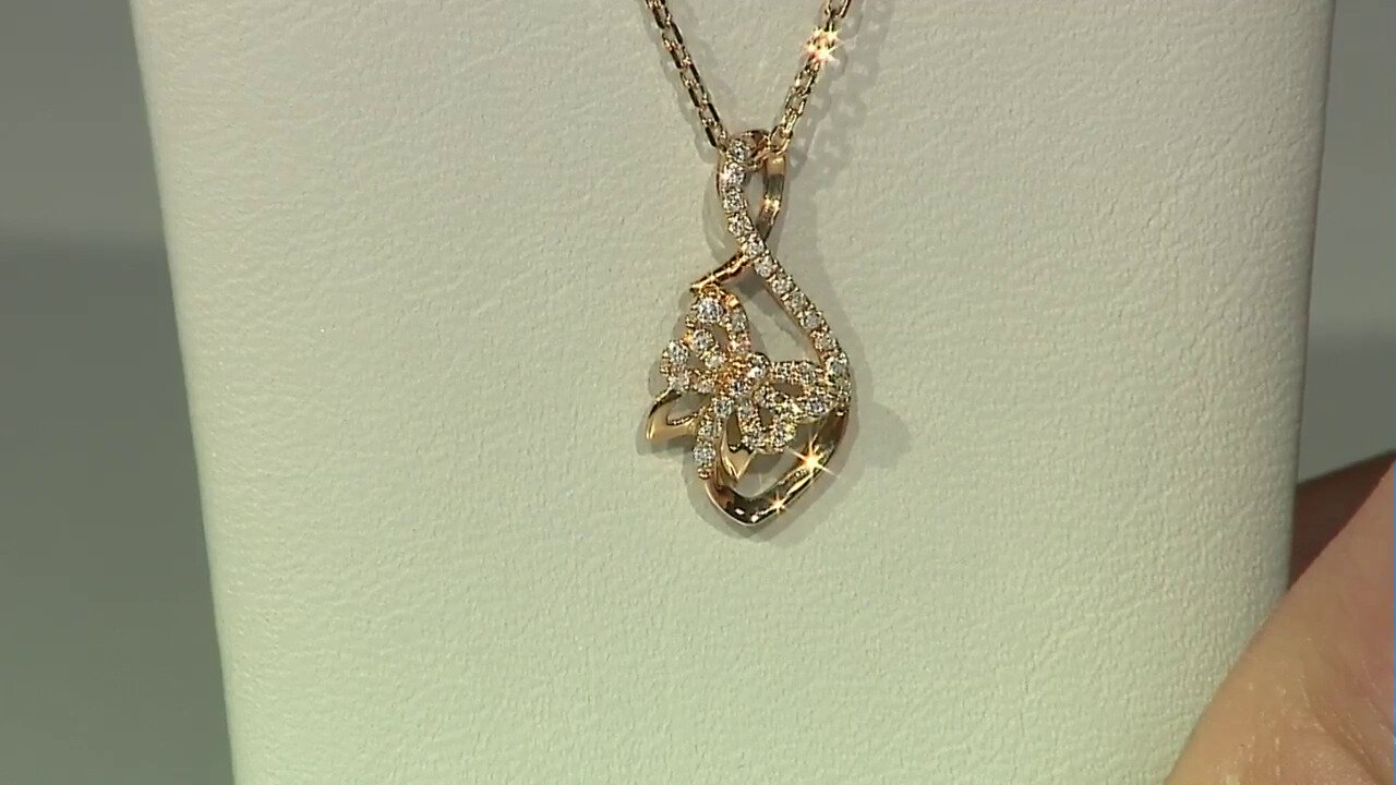Video 14K SI2 (H) Diamond Gold Necklace (Smithsonian)