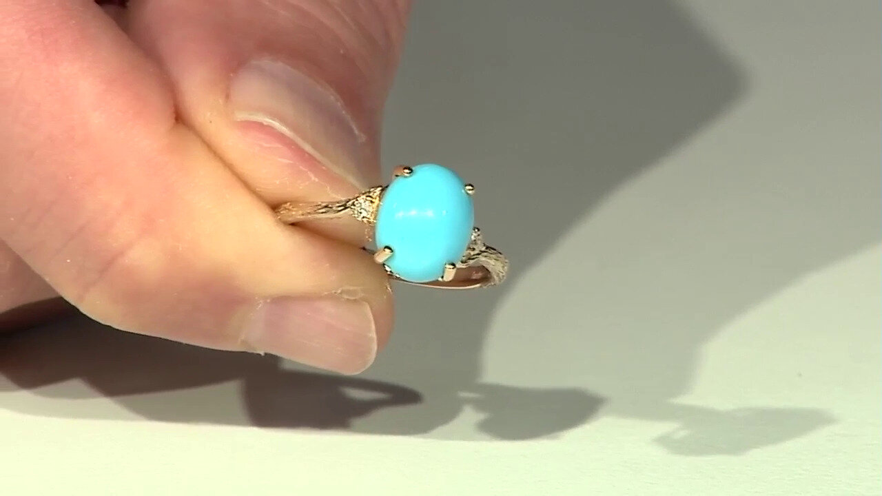 Video 14K Sleeping Beauty Turquoise Gold Ring (Smithsonian)