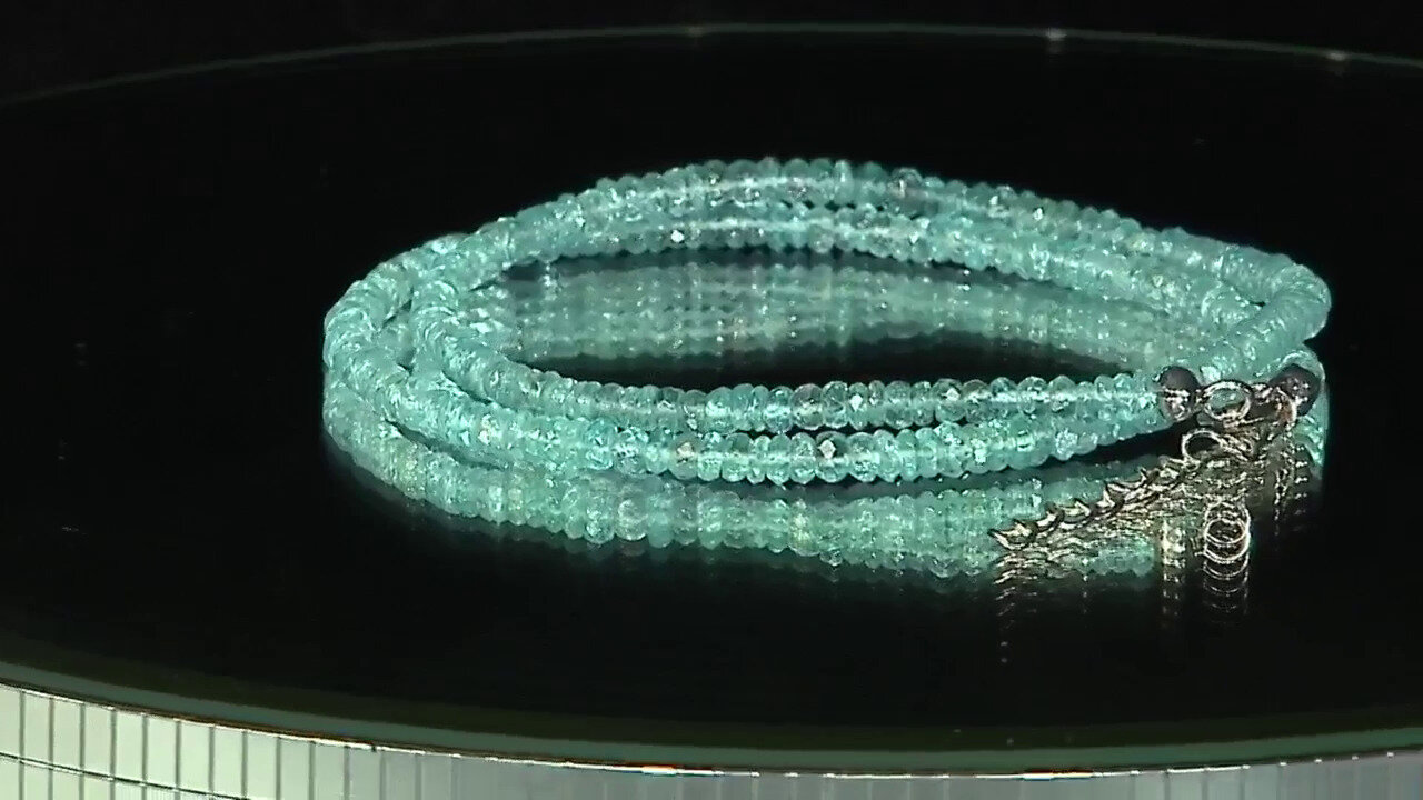 Video Zilveren halsketting met Blauwe apatieten