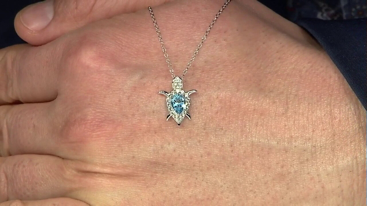 Video Swiss Blue Topaz Silver Necklace