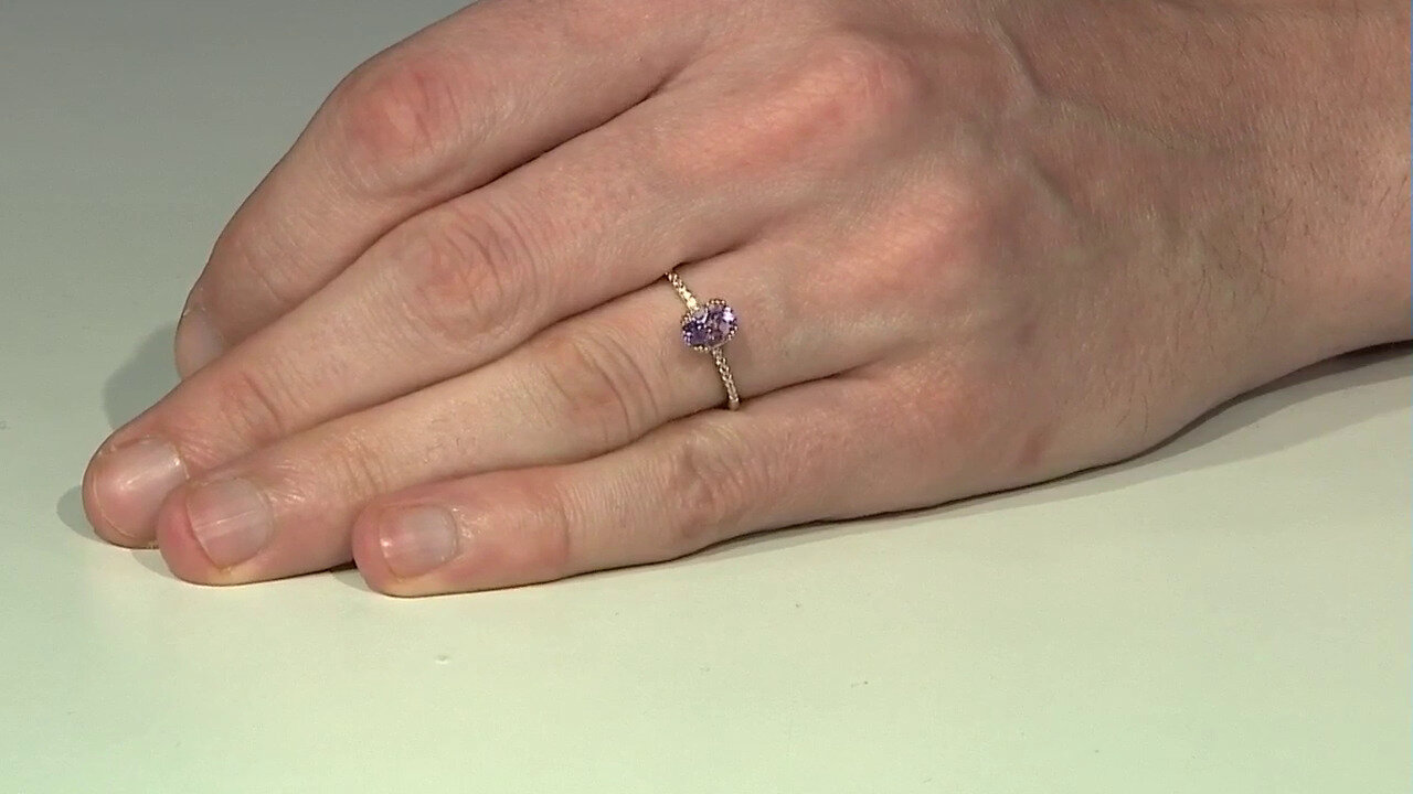 Video Zilveren ring met een amethist