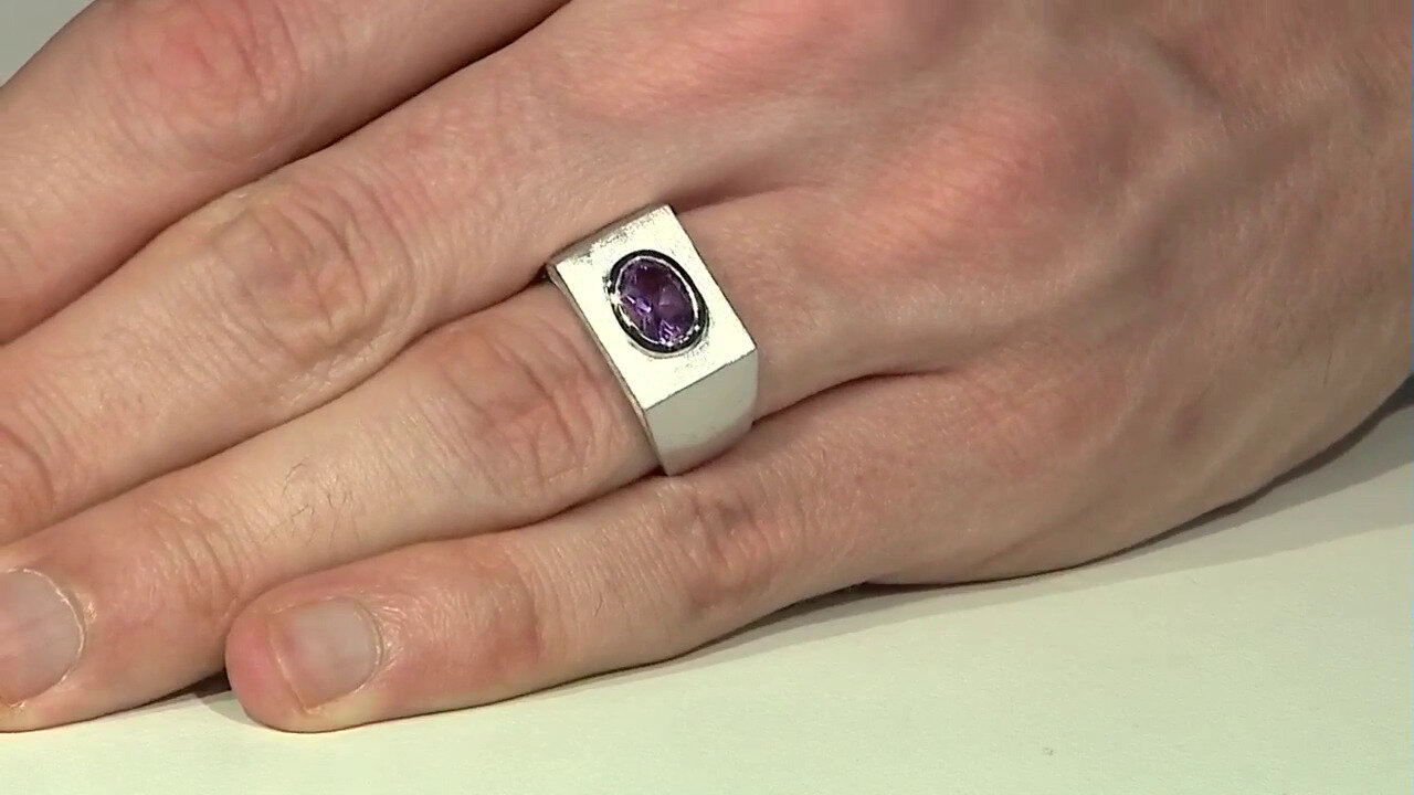 Video Zilveren ring met een amethist