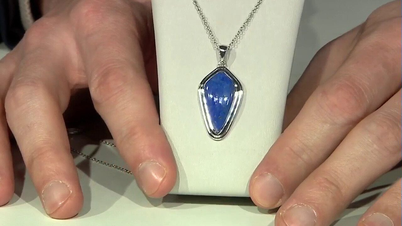 Video Zilveren halsketting met een lapis lazuli