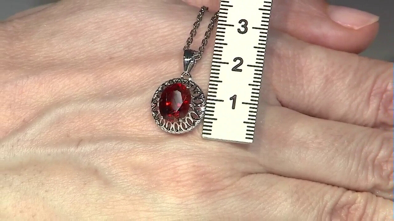 Video Red Citrine Silver Pendant