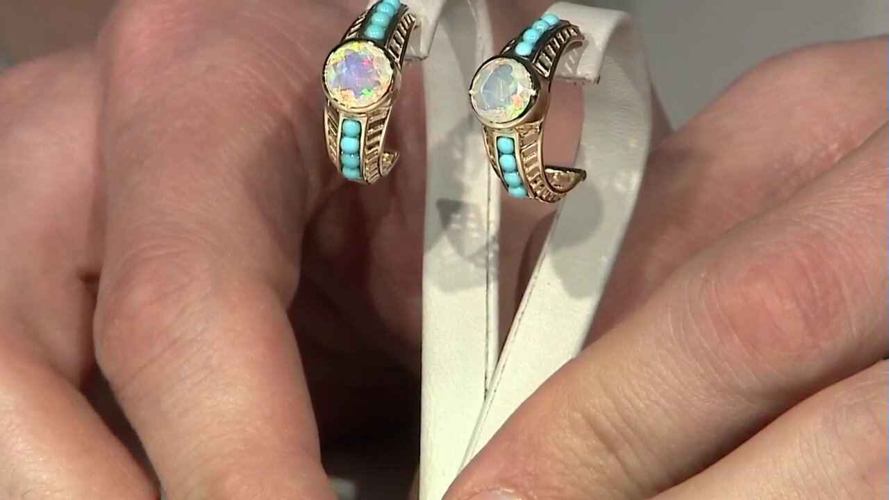 Video 9K Welo Opal Gold Earrings (Ornaments by de Melo)