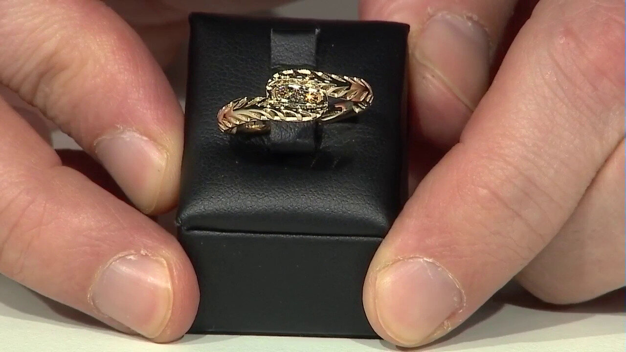 Video Gouden ring met een I2 Champagne Diamant (Ornaments by de Melo)