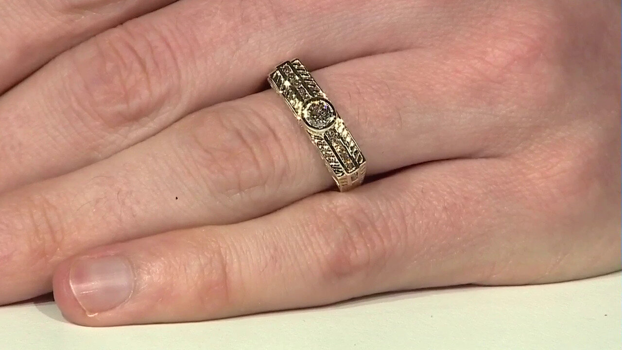 Video 9K I2 Champagne Diamond Gold Ring (Ornaments by de Melo)