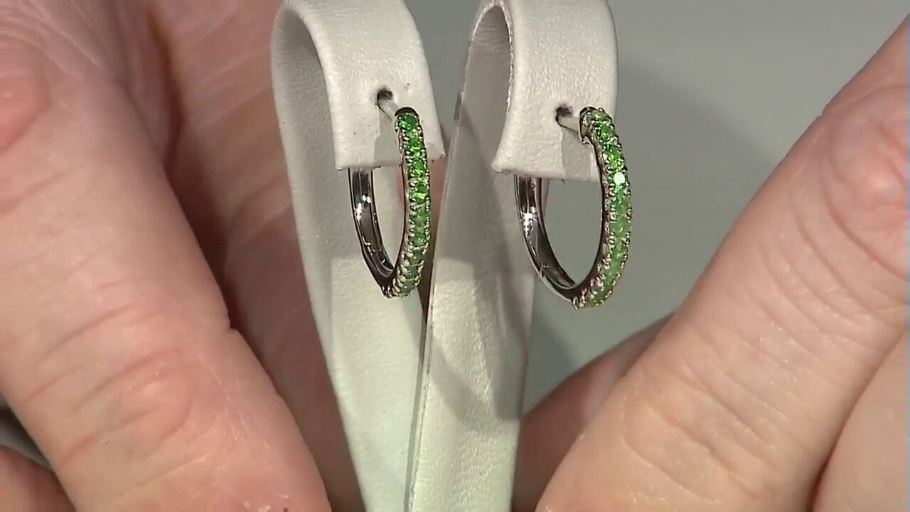 Video Tsavorite Silver Earrings