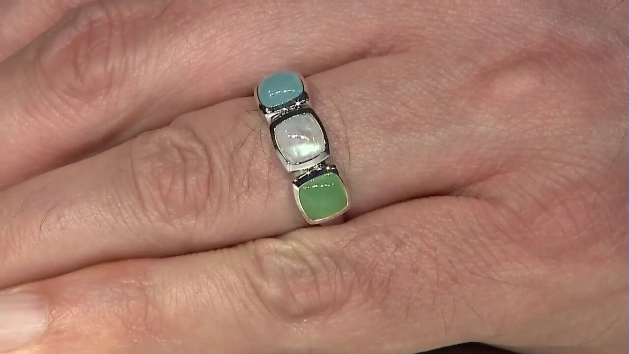 Video Bague en argent et Calcédoine d'eau (KM by Juwelo)