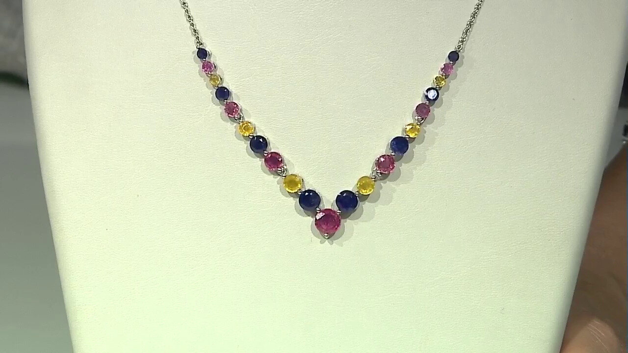 Video Madagascar Pink Sapphire Silver Necklace