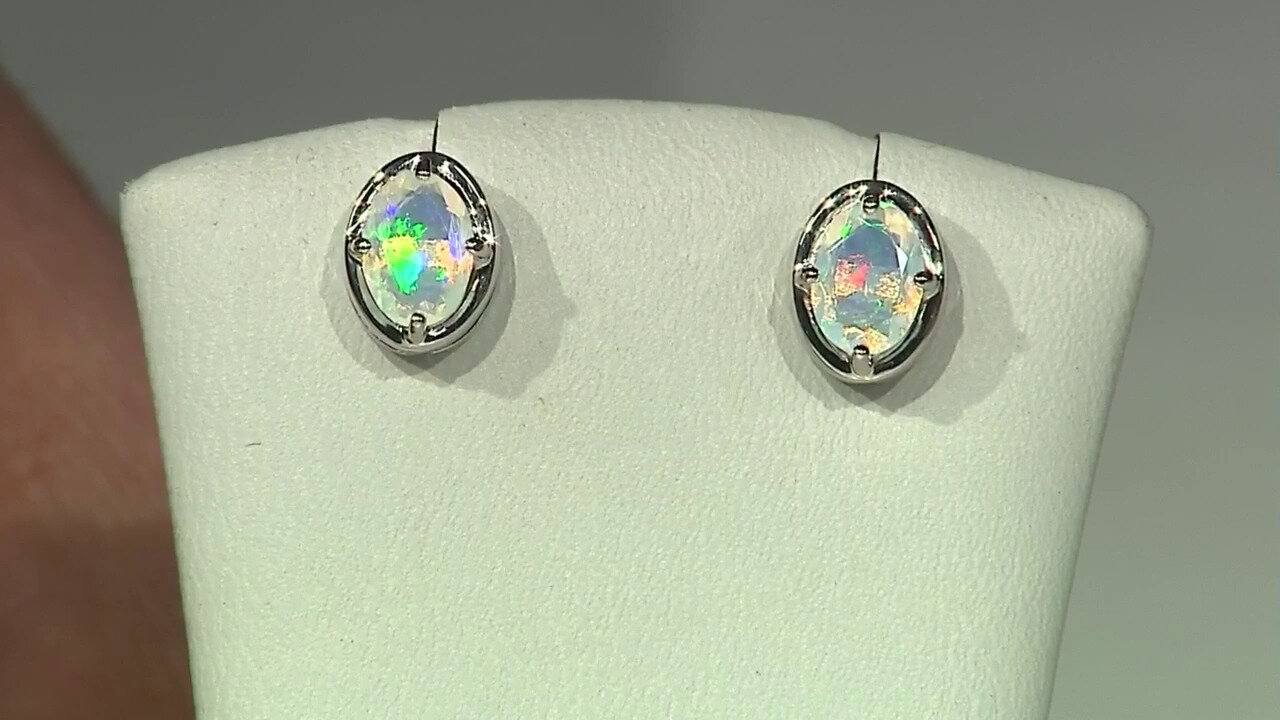 Video Welo Opal Silver Earrings