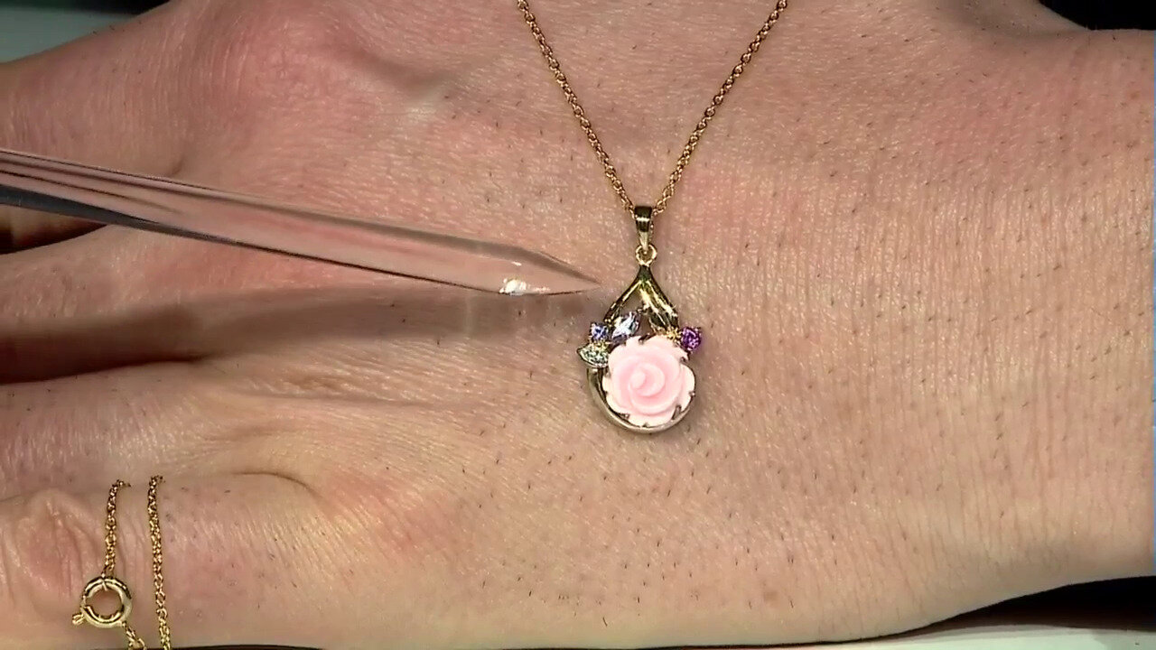 Video Mother of Pearl Silver Necklace
