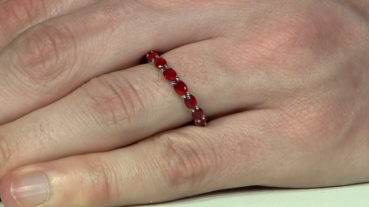 Video Cherry Opal Silver Ring