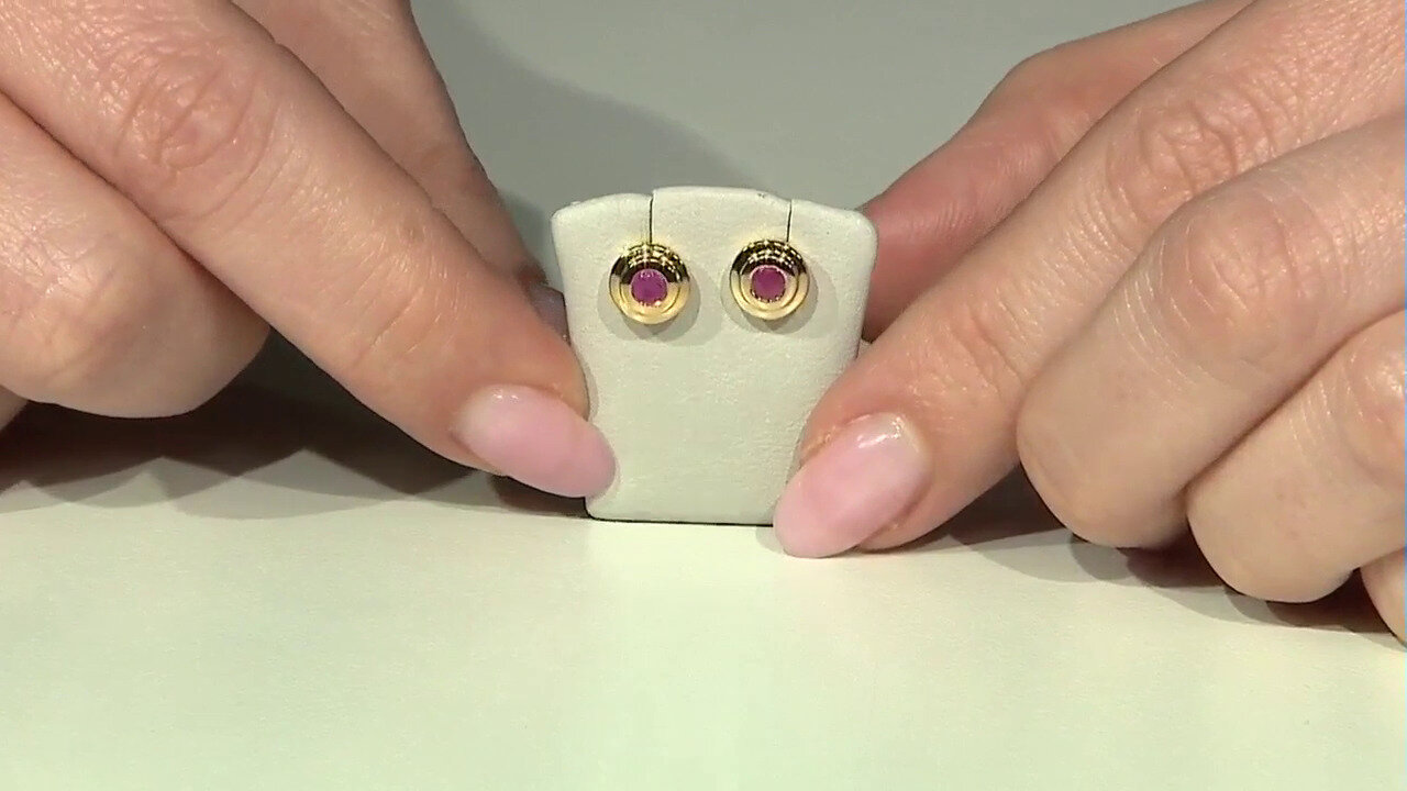 Video Zilveren oorbellen met robijnen