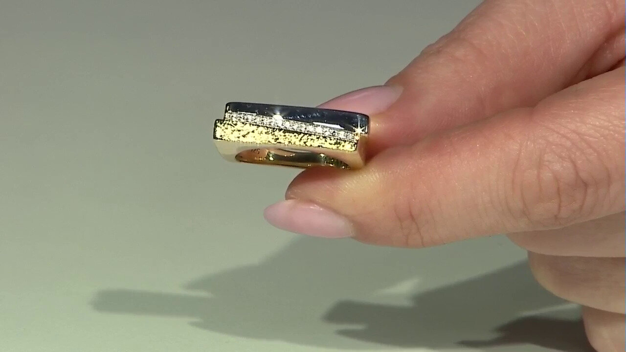 Video Zilveren ring met witte saffieren