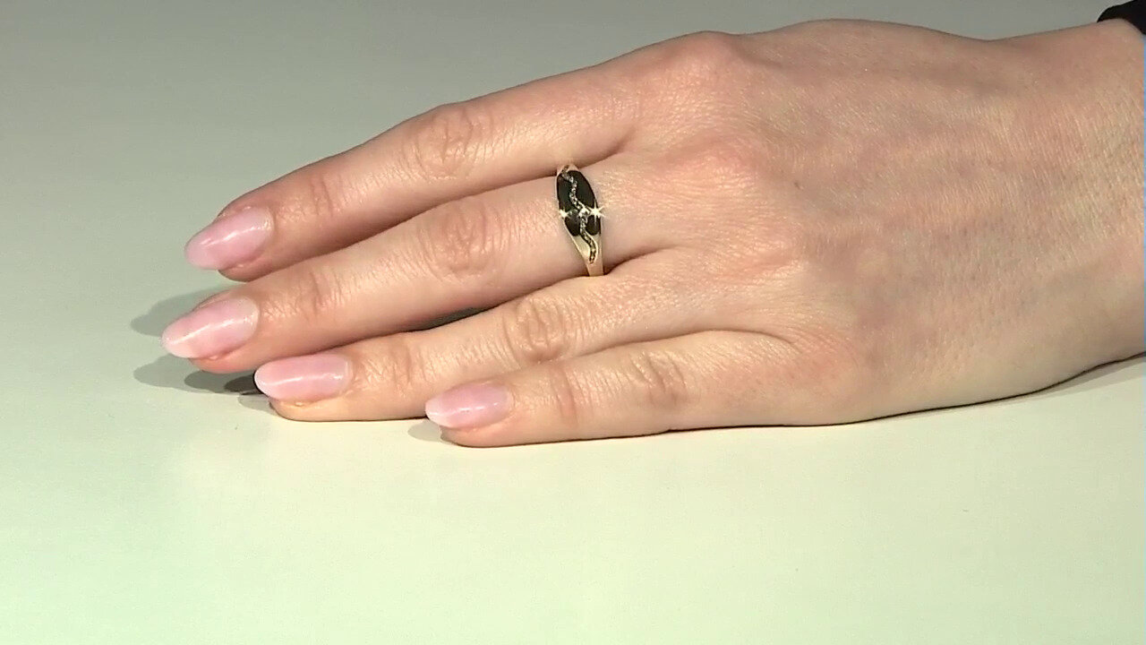 Video Zilveren ring met I2 Champagne Diamanten