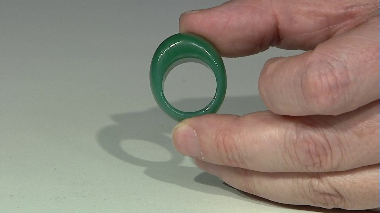 Video Ring met een groene agaat