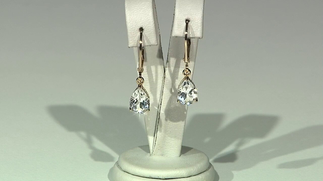 Video White Topaz Silver Earrings